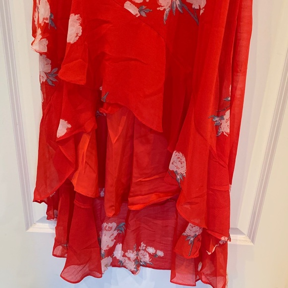 Lulu's Red Floral Ruffle Maxi Dress - Picture 3 of 7